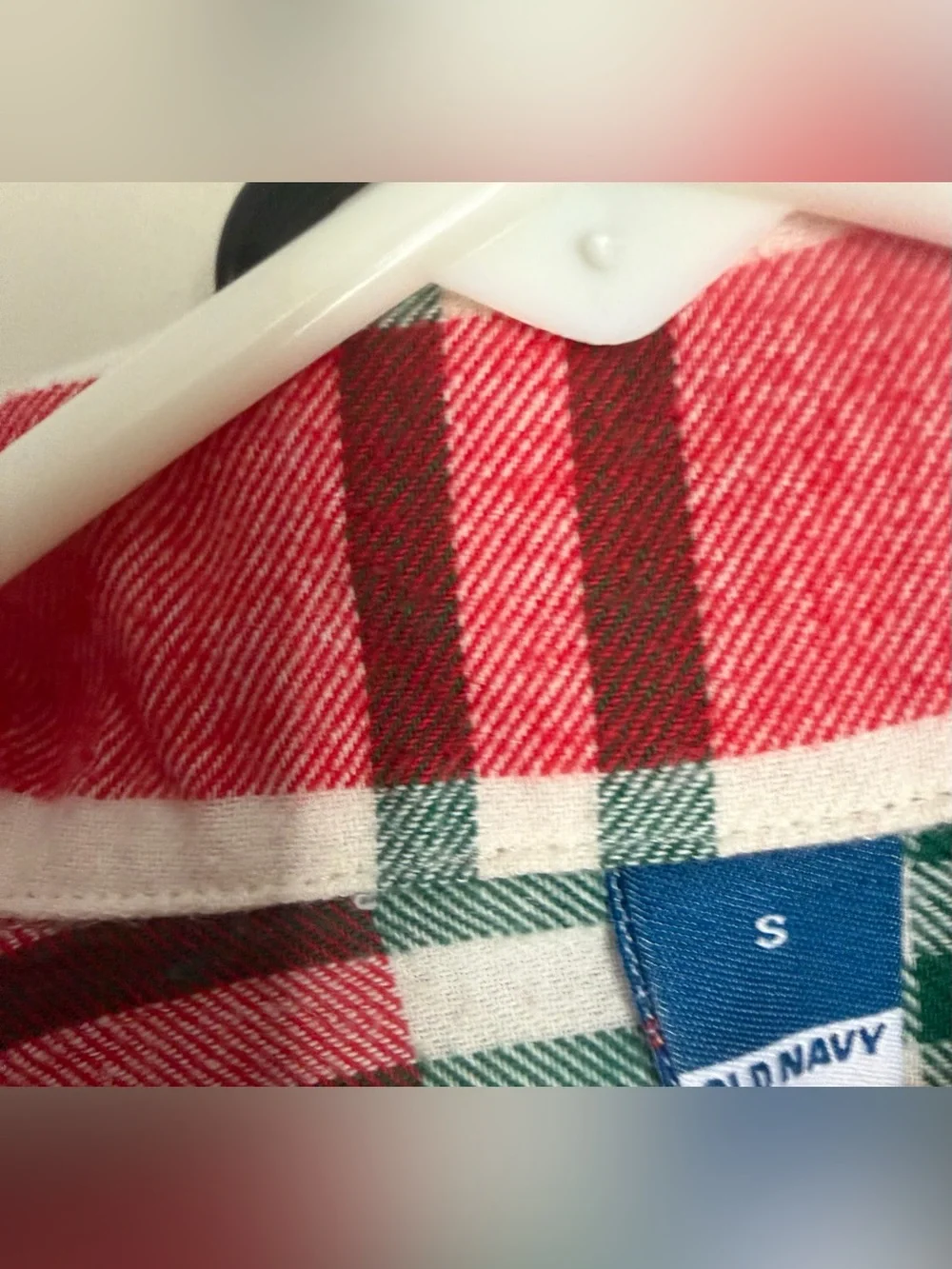 Old Navy Red White Green Plaid Button-Front Pajama Set S longwear Christmas wint